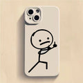 Cute Cartoon Matchman Matte Silicone Phone Case For iPhone 16 11 12 13 14 15 17 Pro Max XR XS X 7 8 Plus SE2 16E Soft Back Cover