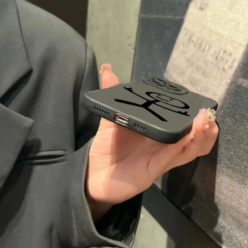 Cute Cartoon Matchman Matte Silicone Phone Case For iPhone 16 11 12 13 14 15 17 Pro Max XR XS X 7 8 Plus SE2 16E Soft Back Cover